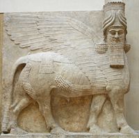 Assyrian human-headed, winged bull