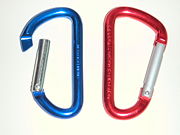 These inexpensive carabiners have an anodized aluminum surface that has been dyed and are made in many colors