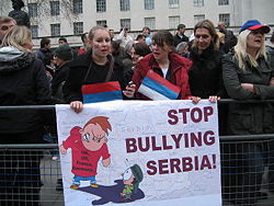 Demonstration in London supporting Serbia, 2008