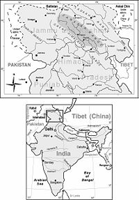 location map of Zanskar