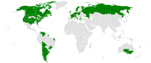 Political map showing states which have officially recognized the Armenian Genocide.