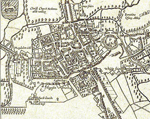 A map of Oxford, 1605.