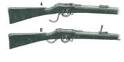 The British infantry carried the single shot, breech loading, .45 Martini-Henry rifle. It first entered service in 1871 replacing the Snider.