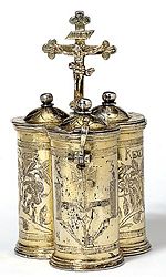 Chrismatory for ritual oil from Germany, 1636