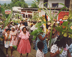 Garinagu at the San Isidro Labrador street celebration in Livingston (Guatemala).