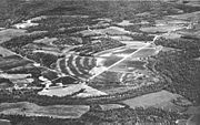 An aerial view of the Poverty Point earthworks.