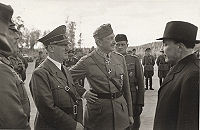 Discussion with Adolf Hitler and Risto Ryti. Mannerheim is to Hitler's left (center of the photo).