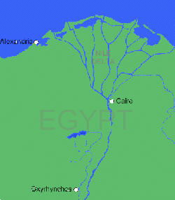 Location of Oxyrhynchus in Egypt