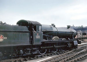 Great Western Railway No. 6833 Calcot Grange, a 4-6-0 Grange class steam locomotive, at Bristol Temple Meads station, Bristol, England