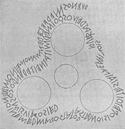 The Duenos inscription, as recorded by Heinrich Dressel.