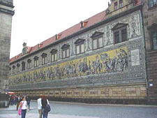 The Fürstenzug—the Saxon sovereigns.