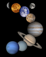 A solar system family portrait assembled from NASA spacecraft images. Not pictured: Pluto.