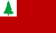According to the John Trumbull painting, the flag carried by the colonists during the battle was this historical flag of New England