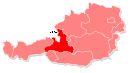 Location of Salzburg in Austria