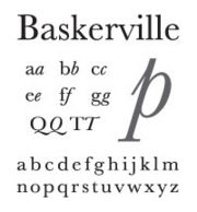 The Baskerville typeface designed by John Baskerville.