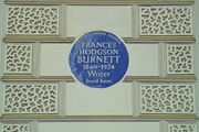Frances Burnett's blue plaque in central London