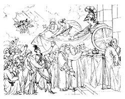 Britannia gives a hero's welcome to returning American Loyalists.