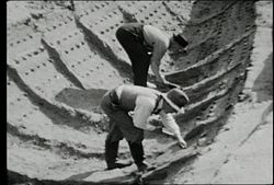 Ghost image of ship revealed during initial excavation
