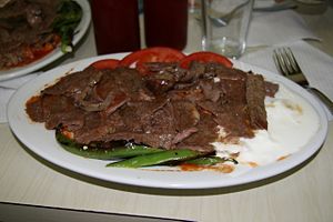 Iskender kebab served in Bursa
