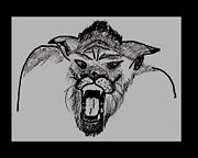 Drawing of a werewolf head.
