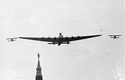 "Maxim Gorky" propaganda aircraft in the Moscow sky