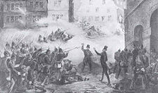 Revolutionary barricades during the May Uprising in Dresden (1848)