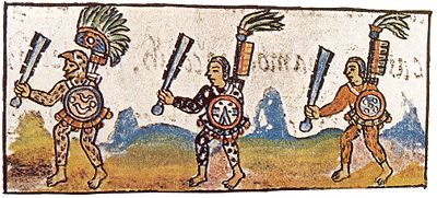 Aztec warriors as shown in the Florentine Codex