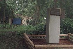 The Whitefeather Spring marker, near the grave of Shawnee prophet, Tenskwatawa.