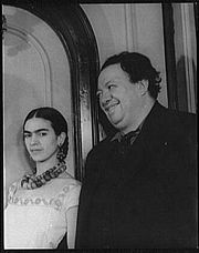 Frida Kahlo with Diego Rivera in 1932