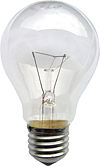 A light bulb with a standard E26 Edison screw base