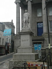 Statue of Sir Humphry Davy located at Market Jew Street, Penzance, Cornwall.
