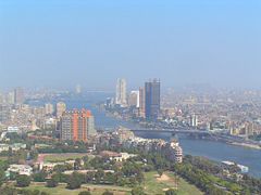 View of the modern city's skyline.