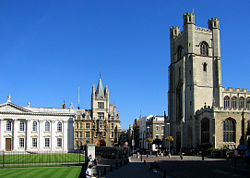Left to Right: The Senate House, Gonville and Caius College, and the University Church (Great St Mary's) from King’s Parade