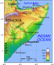 Topography of Somalia