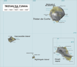Map of Tristan da Cunha Group (including Gough Island)