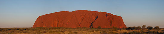 Panoramic view of sunset at Uluru.