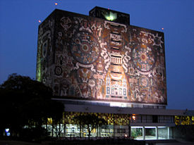 UNAM Central Library, in University City, Mexico City.
