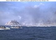 LVTs approaching Iwo Jima