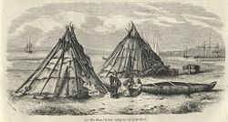 Illustration published as part of the article Tribu des Mic-Macs, Mac Vernoll, in Le Monde illustré, n°53, 17/04/1858.