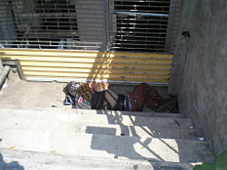 Street sleeper in a major city