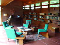 Interior of the Rosenbaum House, one of Wright's "Usonian" designs