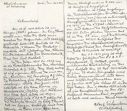 Adolf Eichmann's "Lebenslauf" (i.e. Curriculum Vitae) for his application for promotion from SS-Hauptscharführer to SS-Untersturmführer in 1937.