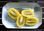 Sliced golden kiwifruit