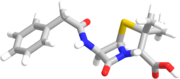 3D-model of benzylpenicillin.