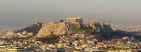 The Acropolis of Athens was inhabited by 3,000 B.C.E. and later served as a Bronze Age fortress housing the Mycenaean rulers.