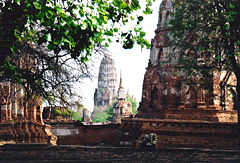 Ruins of the old city, Ayutthaya, after the Burmese invasion.