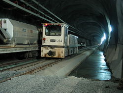 Gotthard Base Tunnel under construction