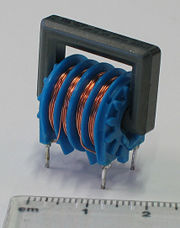 A choke with two 47mH windings, as may be found in a power supply.