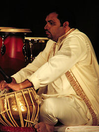 Tabla player at the eighth International Music Festival in Kuwait