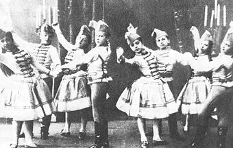 Students of the Imperial Ballet School in the Petipa/Minkus Children's Polonaise and Mazurka from Act II of Paquita, St. Petersburg, 1881